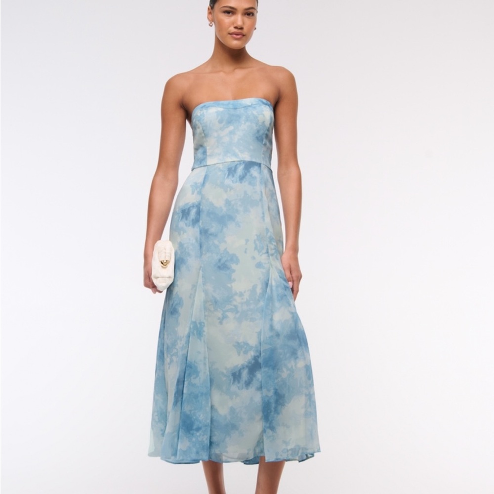 Abercrombie & Fitch Camille strapless godet midi dress